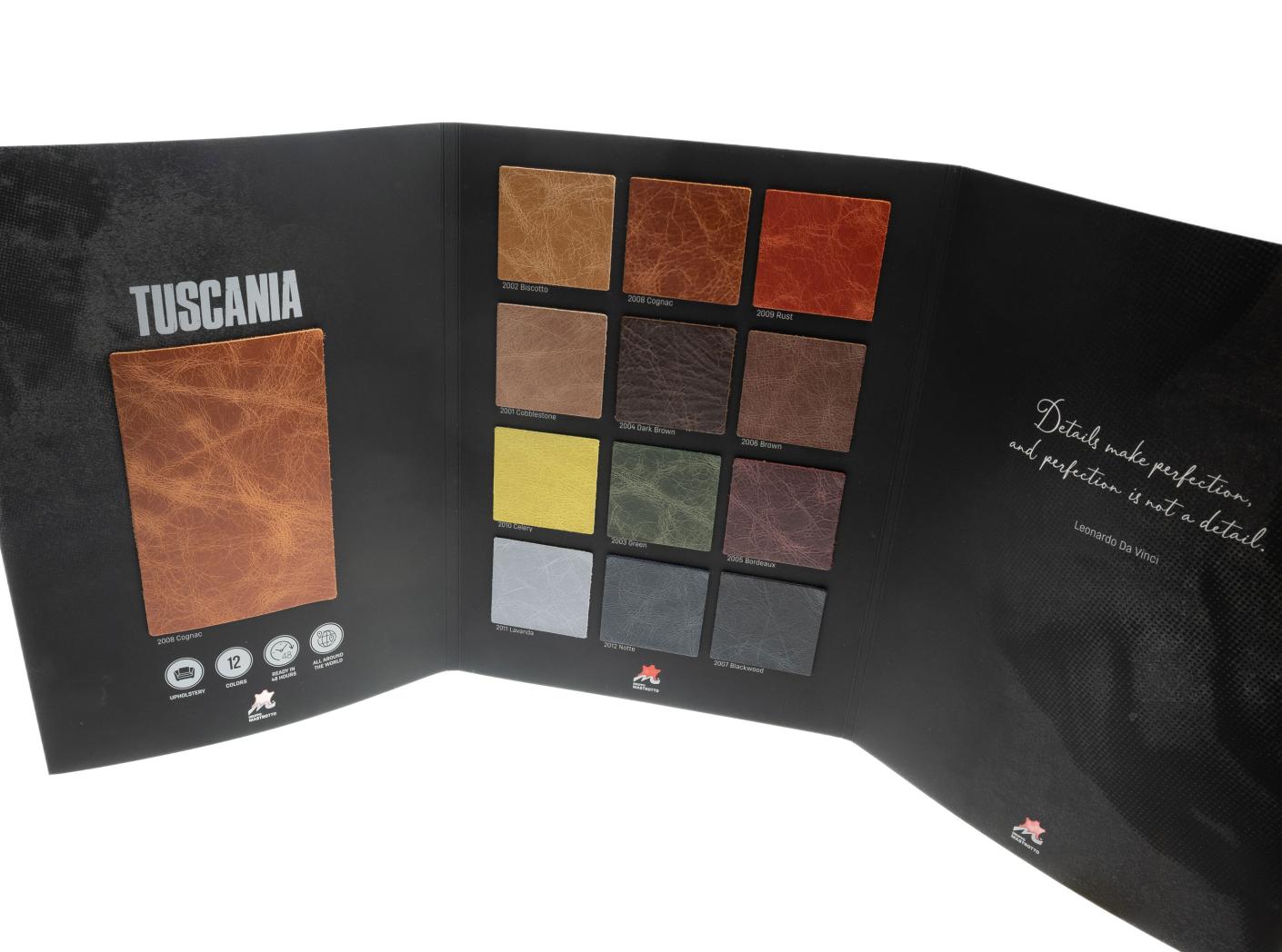 NÄIDIS Mööblinahk Tuscania mapp NÄIDIS Mööblinahk Tuscania mapp