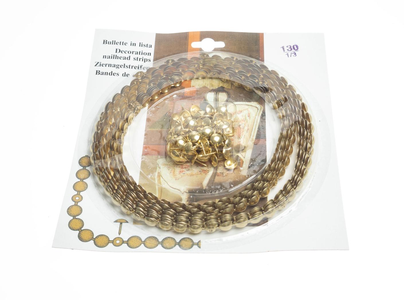 Dek.naelaliist 130 1/3 messing 5 m/pk, Ø 11,3 mm Dek.naelaliist 130 1/3 messing 5 m/pk, Ø 11,3 mm