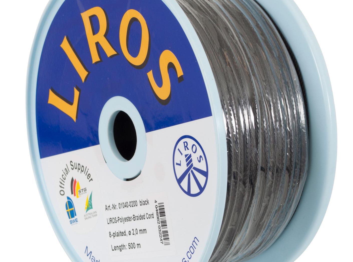 P-lina (Lyros) nööbinöör, 2,0mm, must, 500m/rull P-lina (Lyros) nööbinöör, 2,0mm, must, 500m/rull