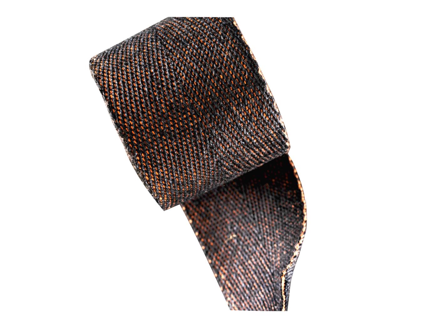 Linane sadulavöö Must Lin/Oranz puuvill 50mm, 25m/rle Linane sadulavöö Must Lin/Oranz puuvill 50mm, 25m/rle