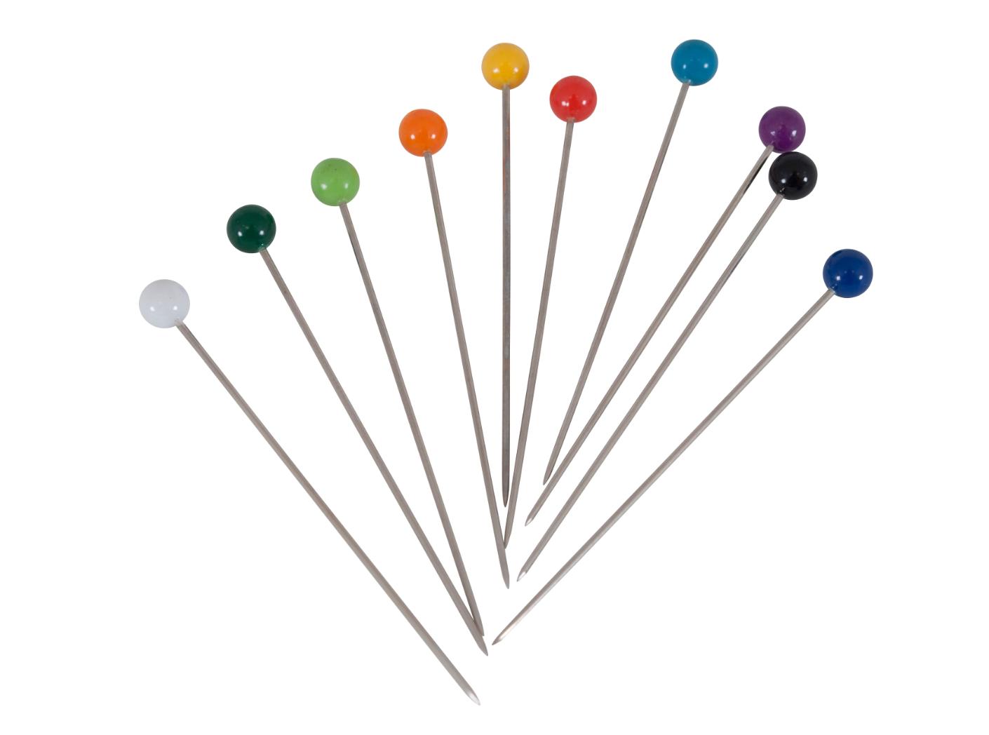 Nööpnõel nr 5. 48mm, klaasist pea, 100tk/karp Nööpnõel nr 5. 48mm, klaasist pea, 100tk/karp