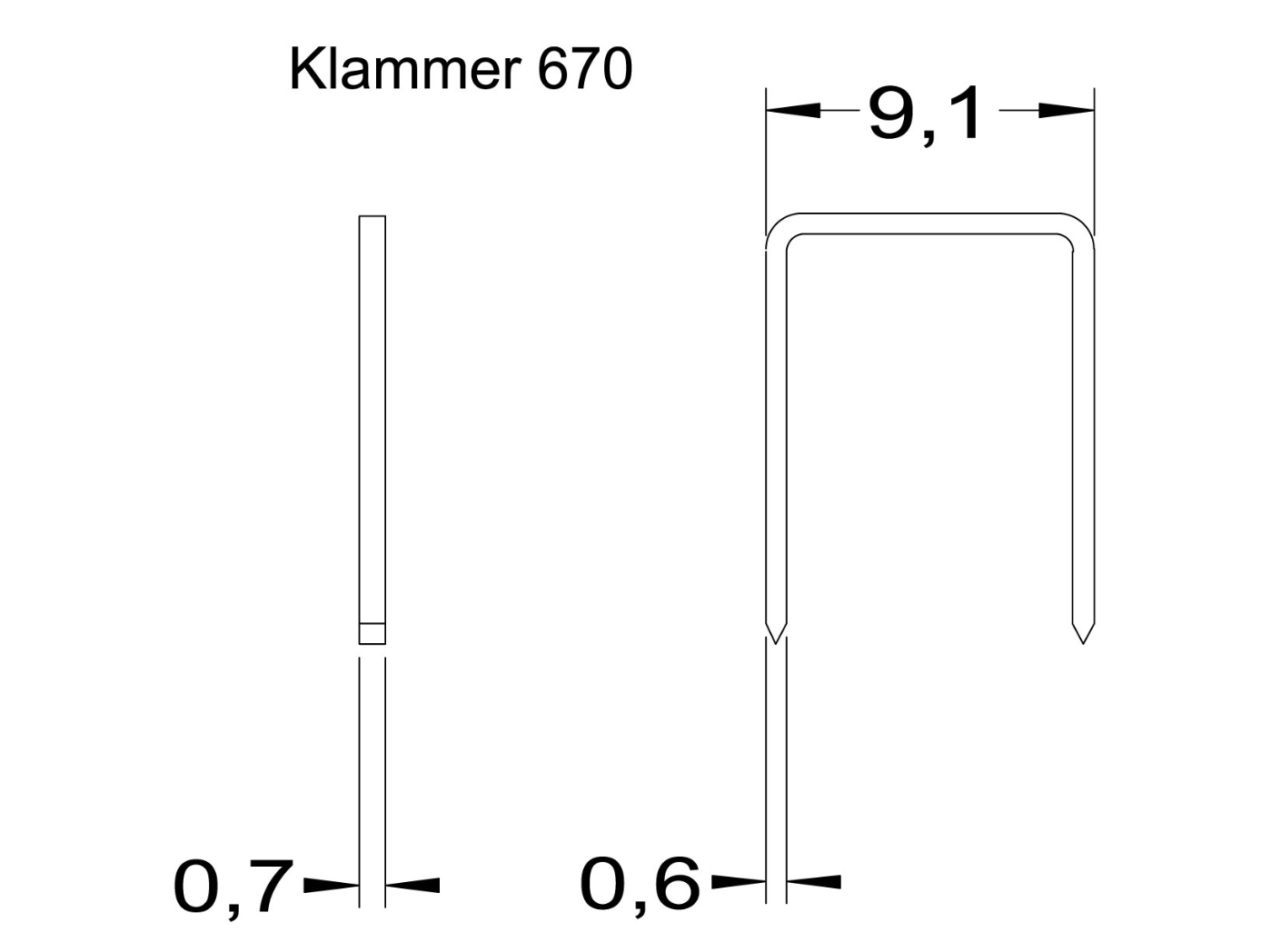 Klamber 670/08 mm, SS, roostevaba (20mle/karp) Klamber 670/08 mm, SS, roostevaba (20mle/karp)